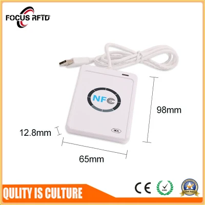 Lecteur et graveur de cartes à puce NFC RFID 13,56 MHz de couleur blanche pour le contrôle d'accès